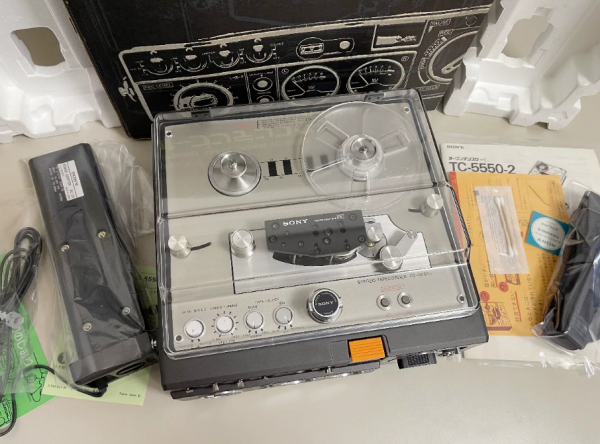全新1975年索尼SONY TC-5550 开盘机 2轨5寸便携至尊机皇